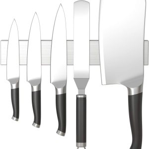 Tira magnética para cuchillos, adhesivo de acero inoxidable de 12 pulgadas para pared, bloque magnético de cuchillos, barra magnética para cuchillos Tira magnética para cuchillos, adhesivo de acero inoxidable de 12 pulgadas para pared, bloque magnético de cuchillos, barra magnética para cuchillos