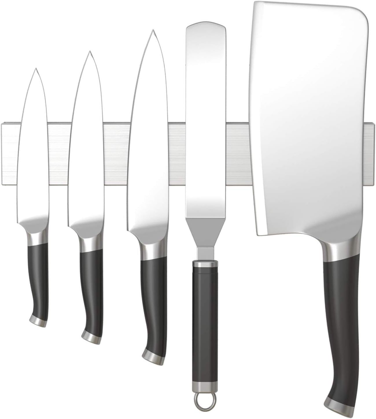 Tira magnética para cuchillos, adhesivo de acero inoxidable de 12 pulgadas para pared, bloque magnético de cuchillos, barra magnética para cuchillos
