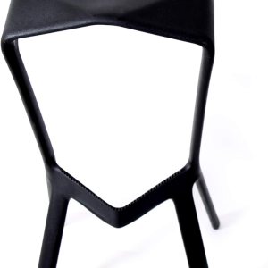 Taburete de bar Miura, taburetes de bar de diseño de polipropileno negro, diseñado por Konstantin Grcic Taburete de bar Miura, taburetes de bar de diseño de polipropileno negro, diseñado por Konstantin Grcic
