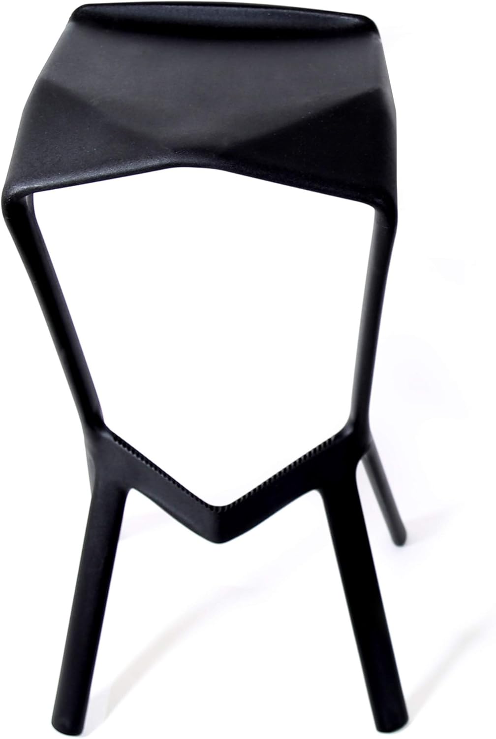 Taburete de bar Miura, taburetes de bar de diseño de polipropileno negro, diseñado por Konstantin Grcic