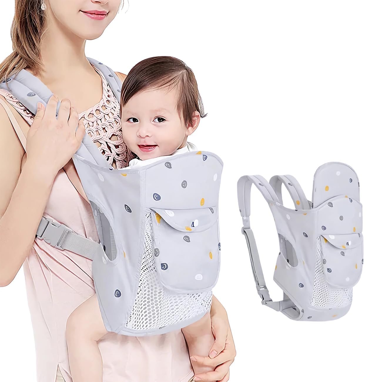Portabebés para recién nacidos a niños pequeños con bolsillo, portabebés suave para recién nacidos, 4 en 1, portabebés para recién nacidos y