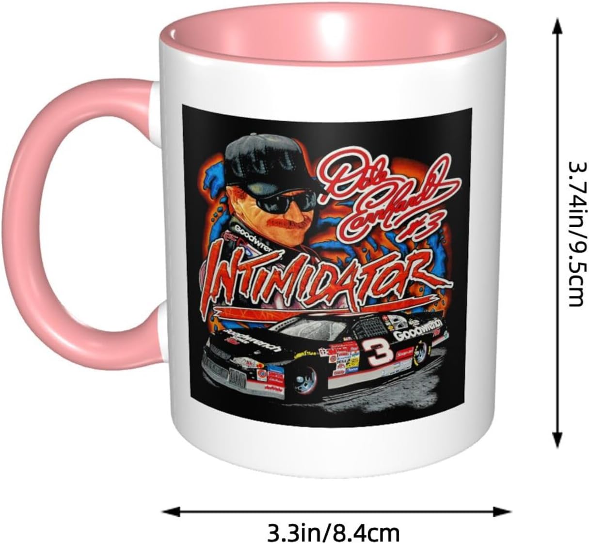 Dale Racer Earnhardt Racing Champion – Taza de café de cerámica para oficina, hogar, regalo, té, bebidas calientes, 12 onzas
