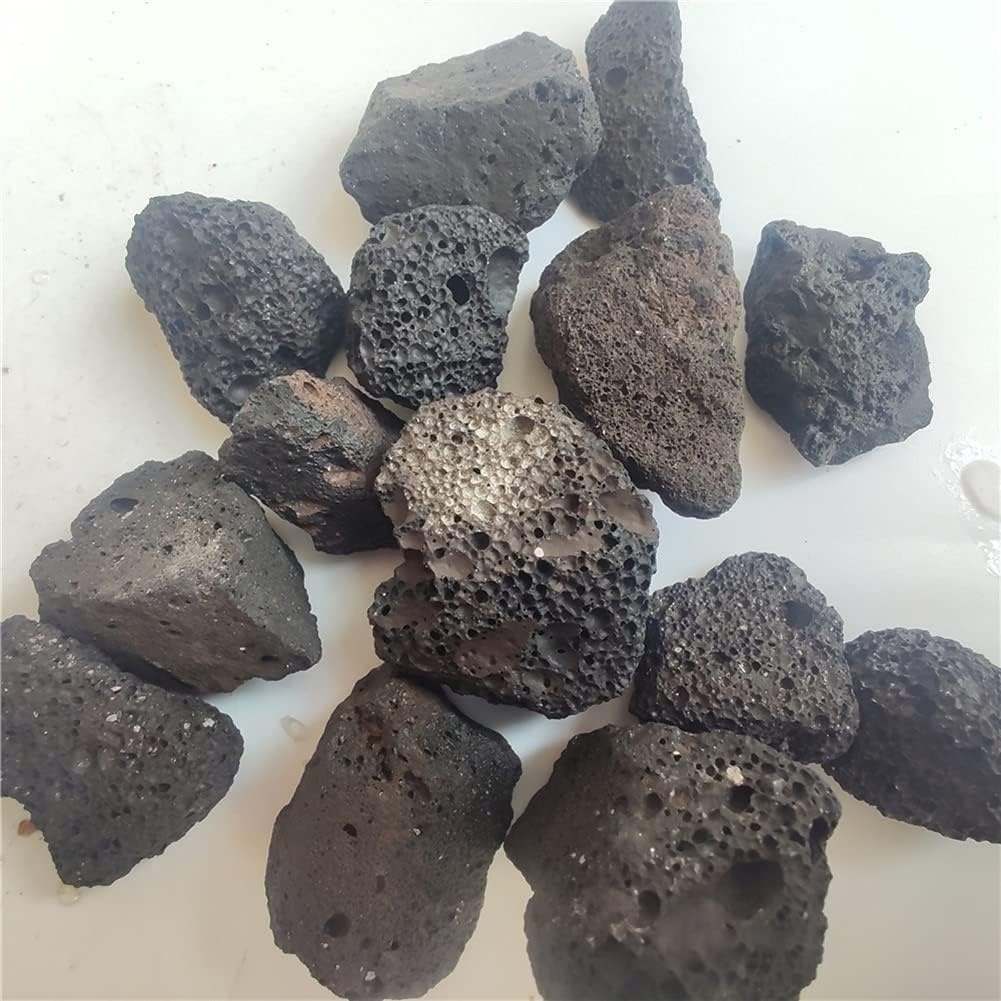WGPHD Piedra de filtro de roca volcánica negra y roja natural, perfecta para ambientes acuáticos ecológicos, pecera, acuario, piedra decorativa