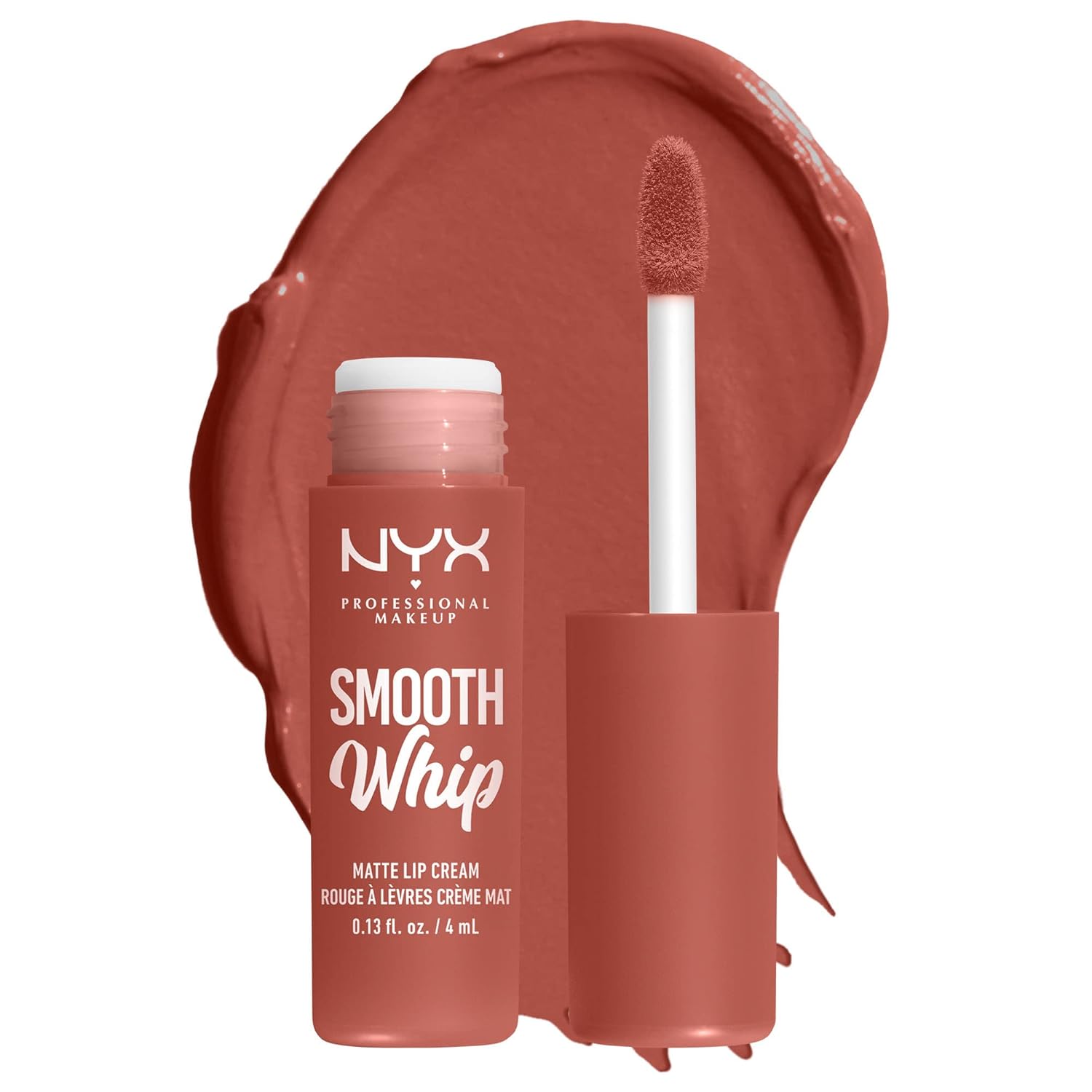 NYX PROFESSIONAL MAKEUP Smooth Whip – Crema de labios mate, larga duración, hidratante, lápiz labial líquido vegano – Kitty Belly (Peach Nude)