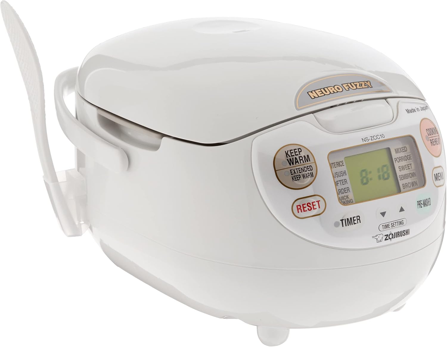 Zojirushi NS-ZCC10 Neuro Fuzzy Cooker, 5.5 tazas de arroz crudo  1 litro, blanco y NS-TSC10 5-12 tazas (sin cocinar) Micom Arrocera y calentador,
