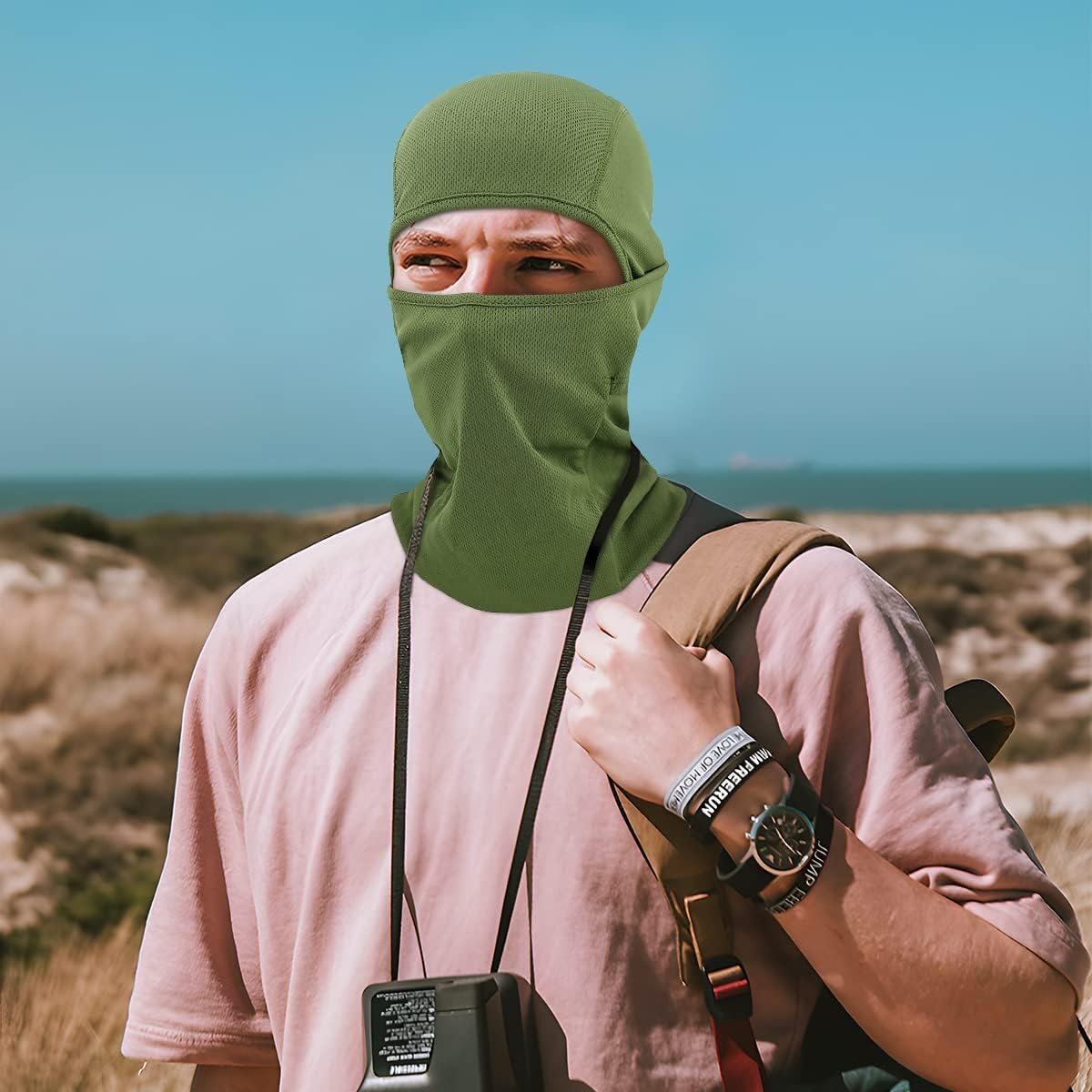 Pasamontañas, máscara facial completa de invierno para hombres y mujeres, esquí, snowboard, motocicleta, protección UV (verde)