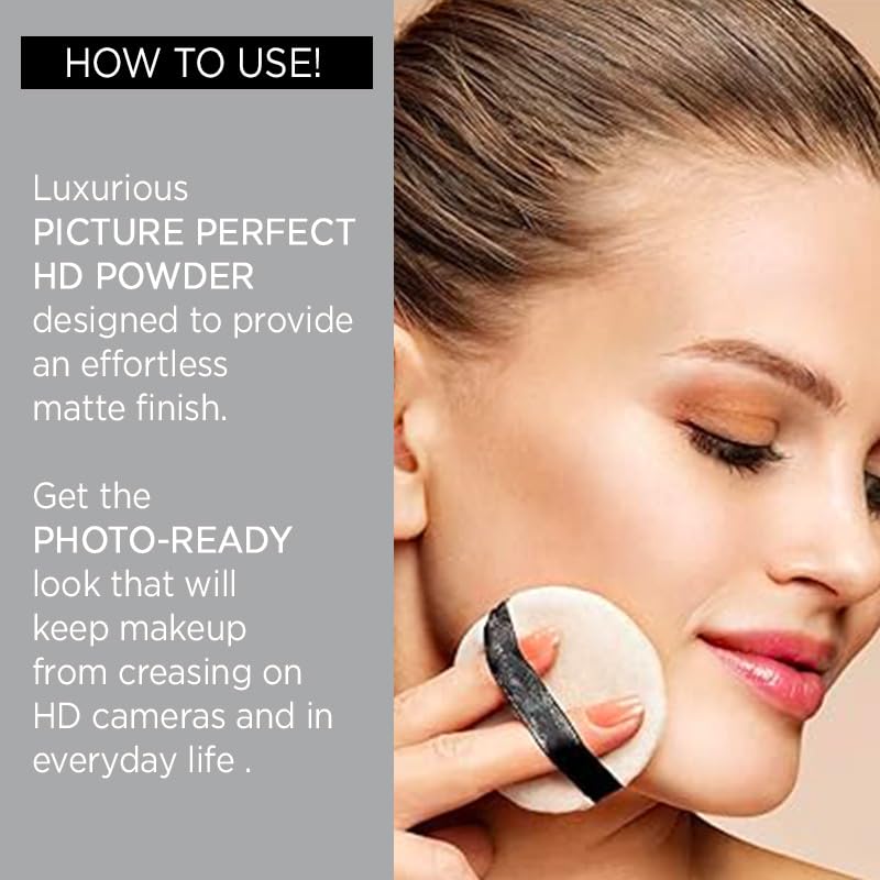 Picture Perfect – Maquillaje en polvo suelto de Pure Cosmetics – Polvo de maquillaje facial de sílice sin peso – Polvo facial mate