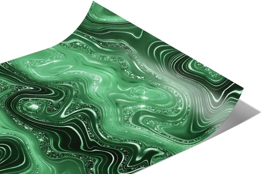 Rwraps – Rollo de película de vinilo mate Esmeralda con diseño de piedras preciosas esmeralda, 59 pulgadas x 3 pies, con tarjeta de aplicación,