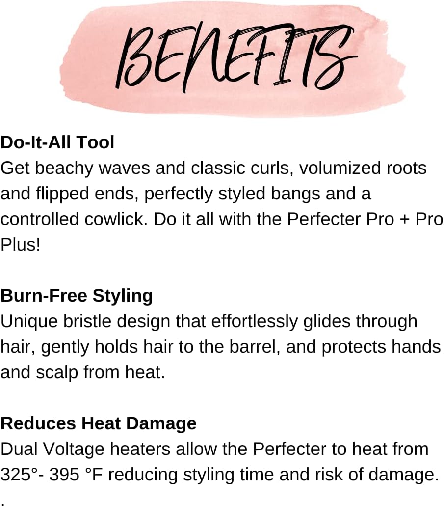 Calista Perfecter Pro Plus – Cepillo redondo calefactable, cepillo de peinado profesional, cerdas firmes sin quemaduras, tecnología iónica y