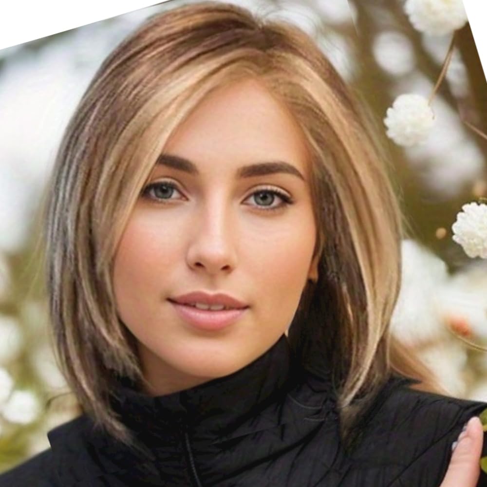 Beimer Pelucas cortas rubias Pixie Bob para mujeres blancas, peluca rubia fresa en capas, peluca recta hasta el hombro, peluca de repuesto de