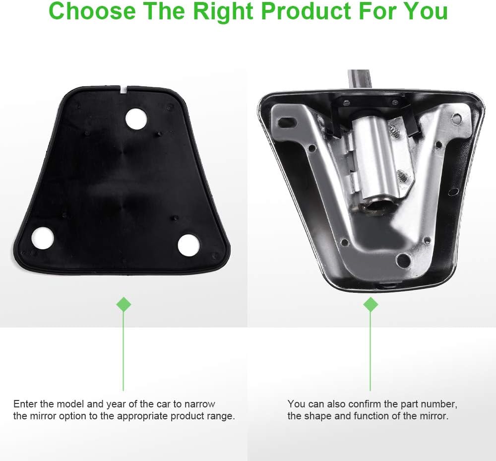 SCITOO Espejo de visión lateral para conductor y pasajero, ajuste de plástico, compatible con 1973-1991 para Chevy Blazer 1973-1987 para Chevy