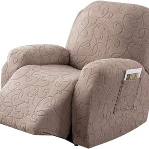 YUEANG Funda reclinable elástica de 4 piezas, funda de sofá para sofá reclinable de 1 asiento, protector de muebles lavable con parte inferior YUEANG Funda reclinable elástica de 4 piezas, funda de sofá para sofá reclinable de 1 asiento, protector de muebles lavable con parte inferior