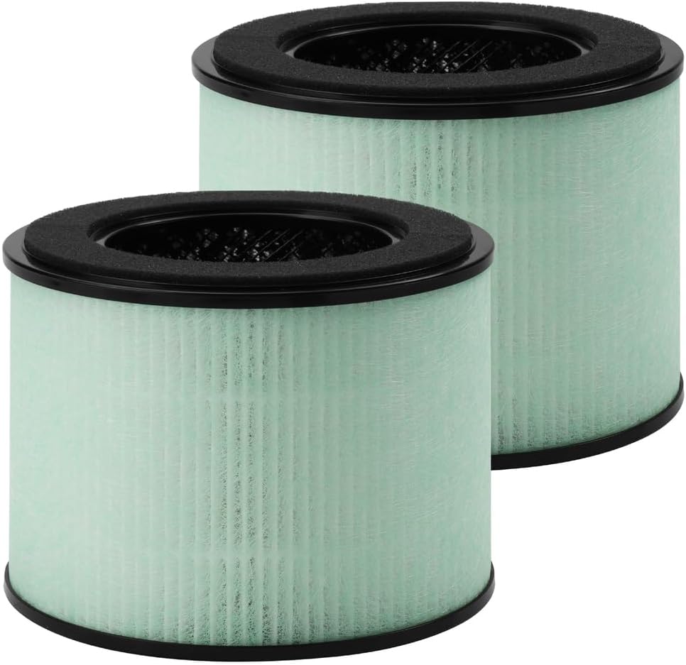SAKEGDY Paquete de 2 filtros HEPA BS-08 de repuesto, compatible con PARTU BS-08Purificador Clarifion AerClear, sistema de filtración 3 en 1 que