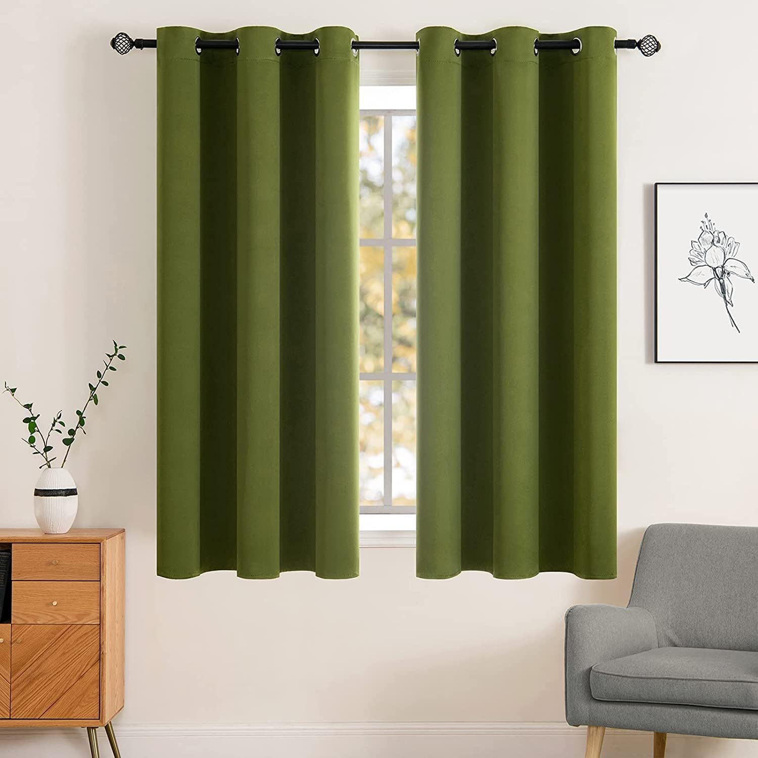 MIULEE – Cortinas opacas para oscurecer la habitación, con aislamiento térmico y bloqueo de luz, juego de 2 paneles de cortina para ventana, parte
