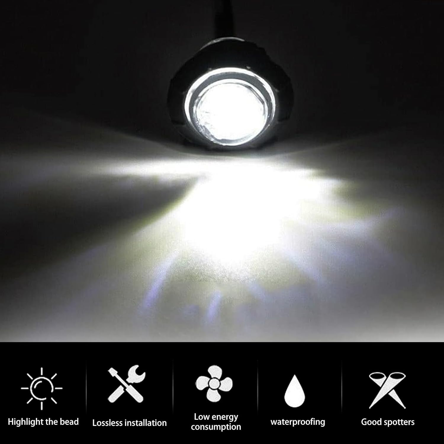 10 luces LED redondas de 34 de pulgada y 12 V para camión, luz indicadora de señal de marcador lateral en miniatura, luz LED de cristal de hueco,