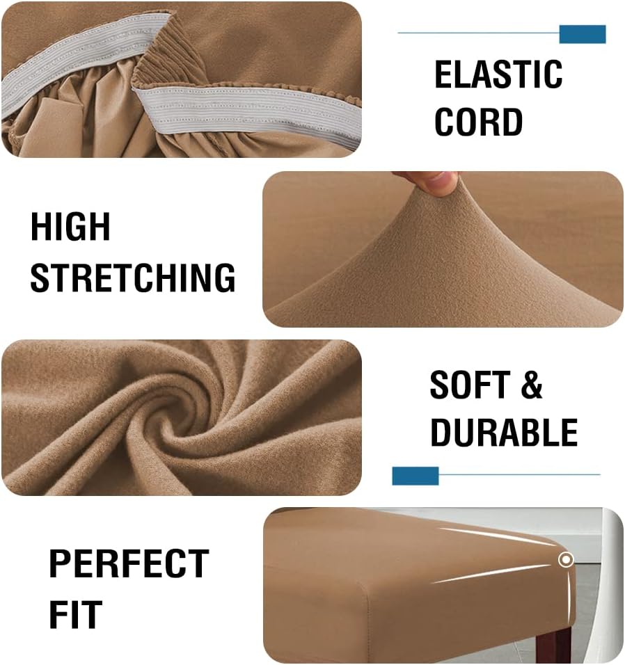 H.VERSAILTEX Juego de 2 fundas elásticas 100 % impermeables para taburete de bar, para comedor, extraíble, suave y gruesa, tela polar sólida, color