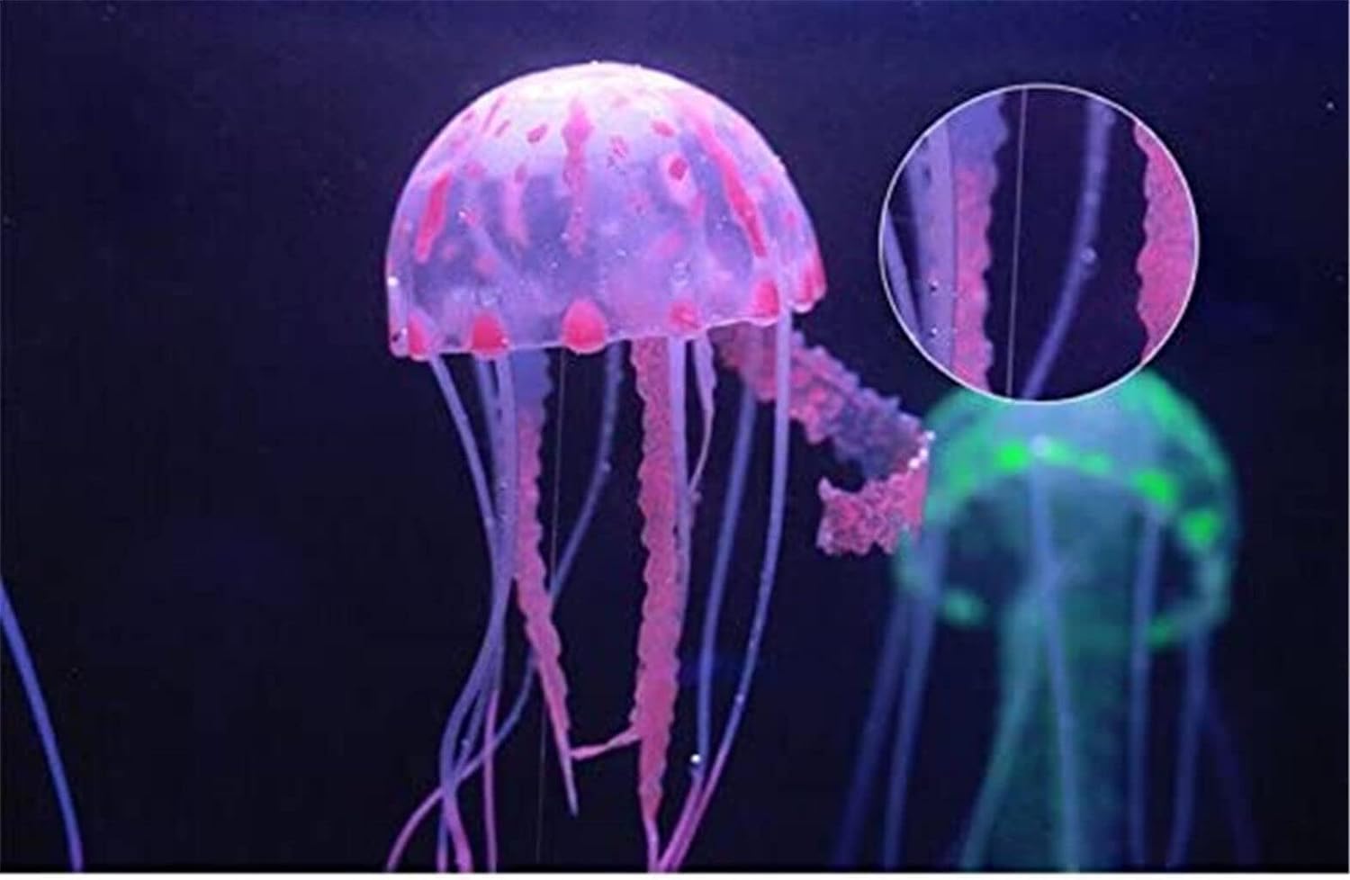Htppzjr Medusa artificial púrpura brillante adecuada para pecera, decoración de acuario, adornos populares, decoración de acuario