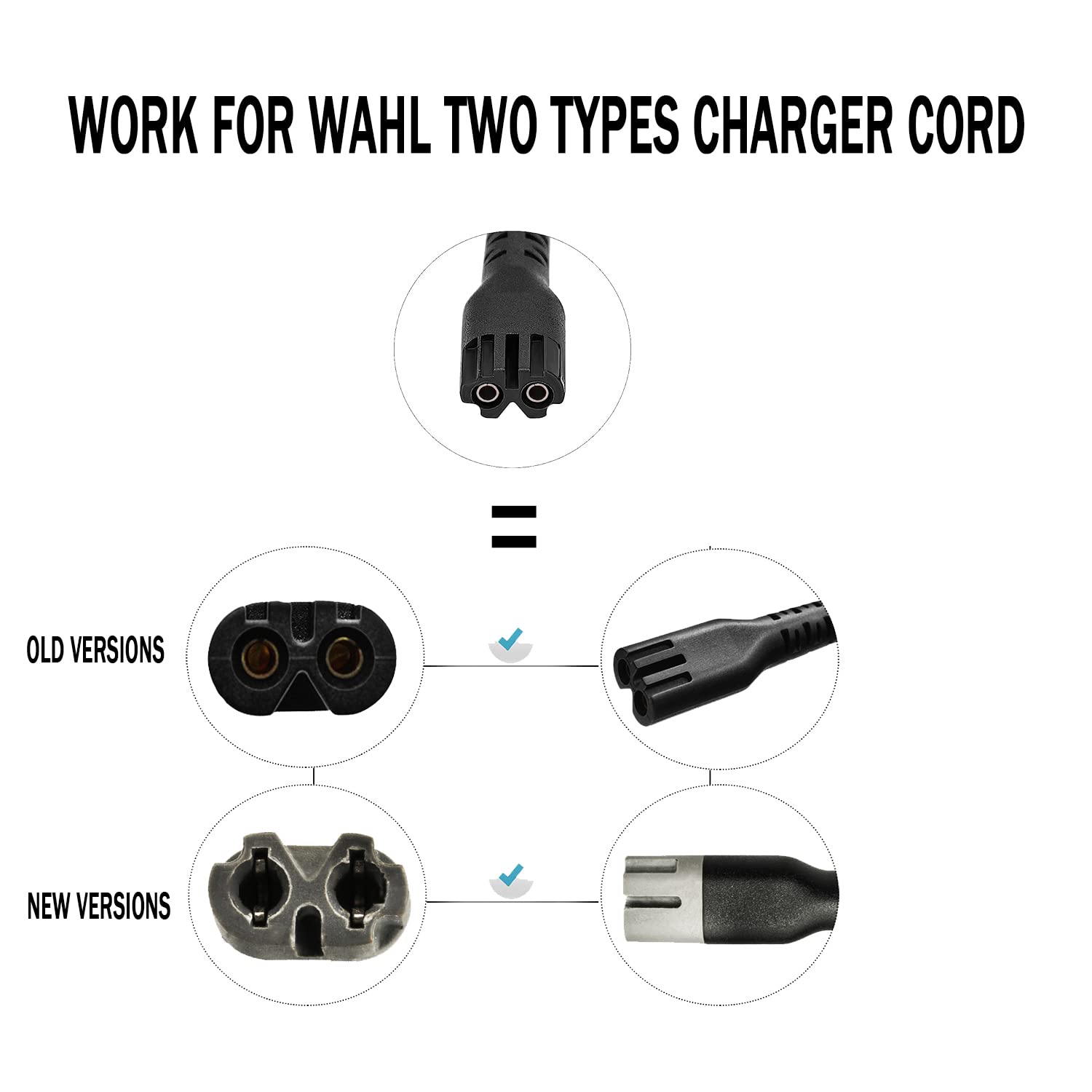 Cable de carga USB para Wahl Magic Clip Senior Sterling-4 Detailer Litio-Ion Pro Clippers, cable de carga de repuesto compatible con Wahl 8164