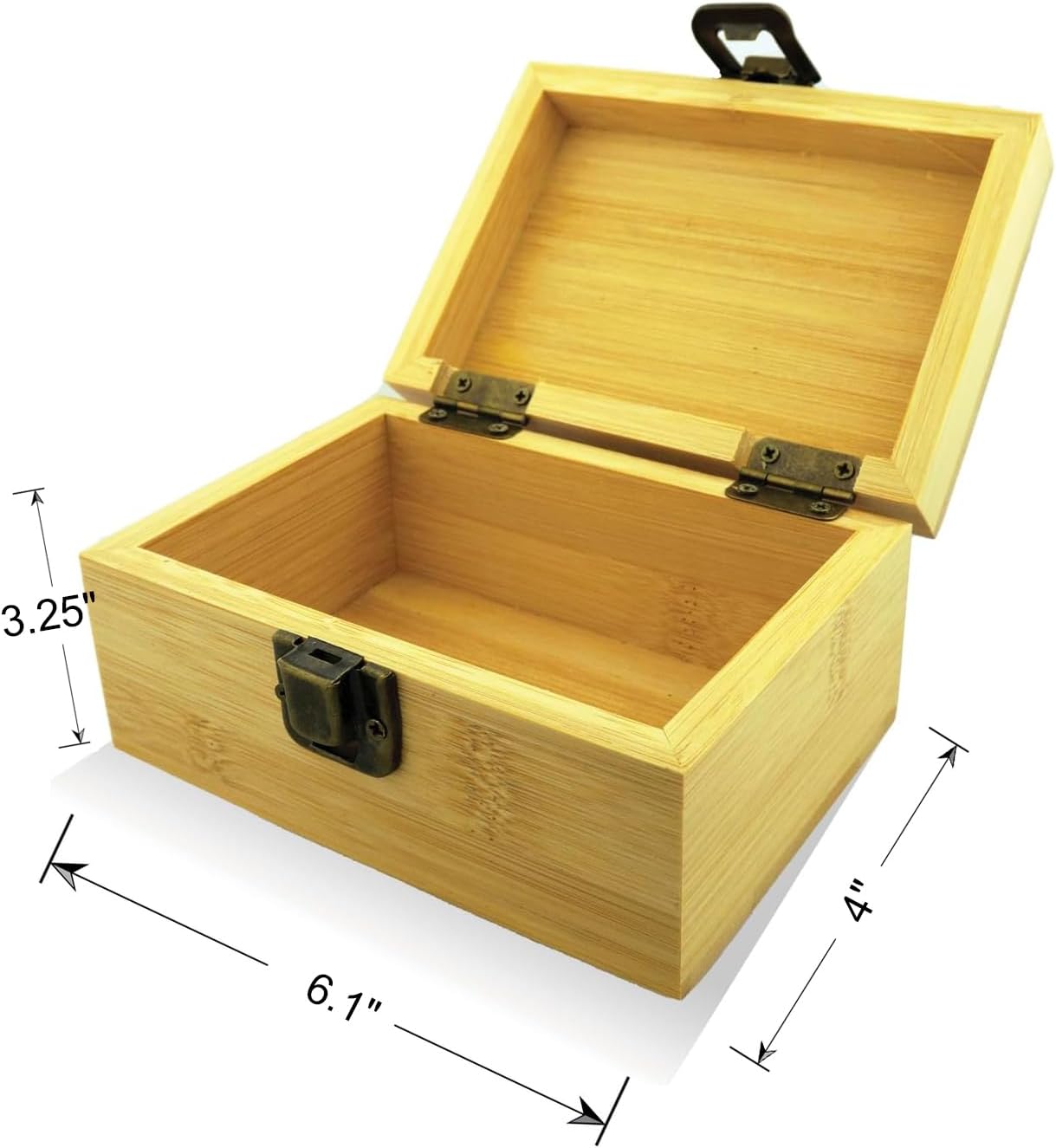 Caja de bambú lenticular 3D, imagen lenticular abatible en caja de madera de bambú natural para organizar todos tus accesorios con tapa con bisagras
