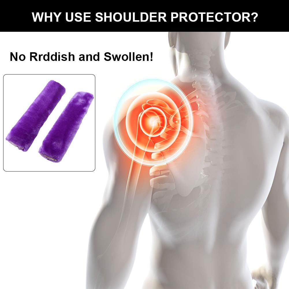 2 fundas para correa de cinturón de seguridad, almohadillas de hombro de felpa suave y cómoda para asientos de automóvil, cochecitos (morado)