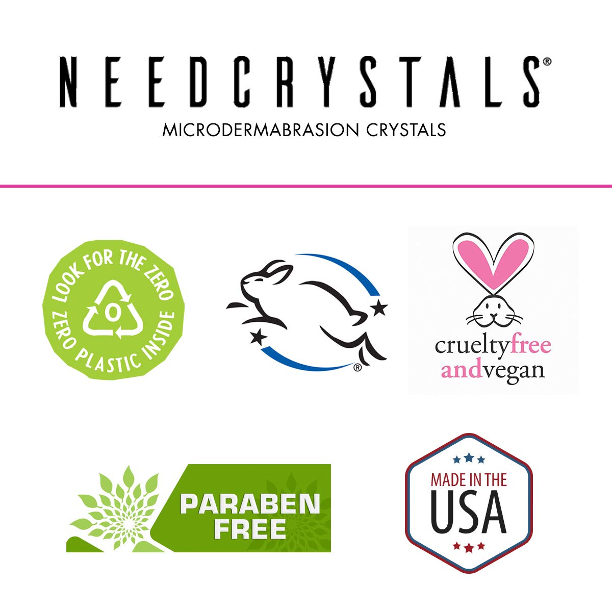 NeedCrystals Cristales de microdermoabrasión para máquinas, paquete de 2, tratamiento exfoliante facial totalmente natural para piel opaca o seca,