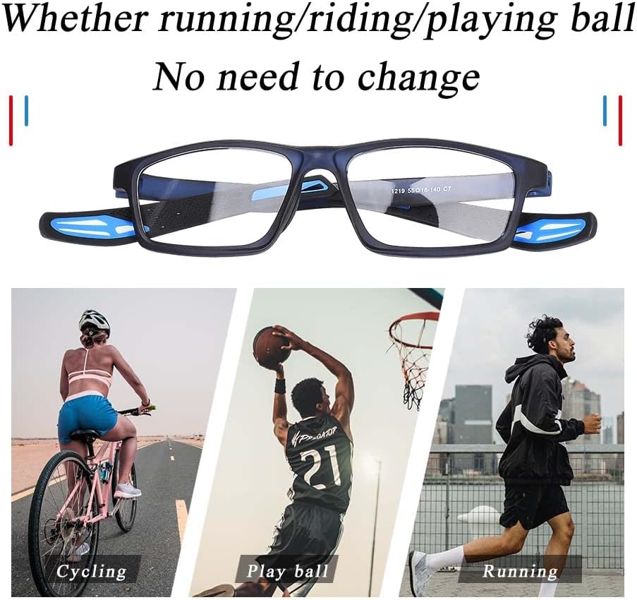 Gafas deportivas, gafas de seguridad para fútbol, con correa ajustable, patillas intercambiables para hombres y jóvenes