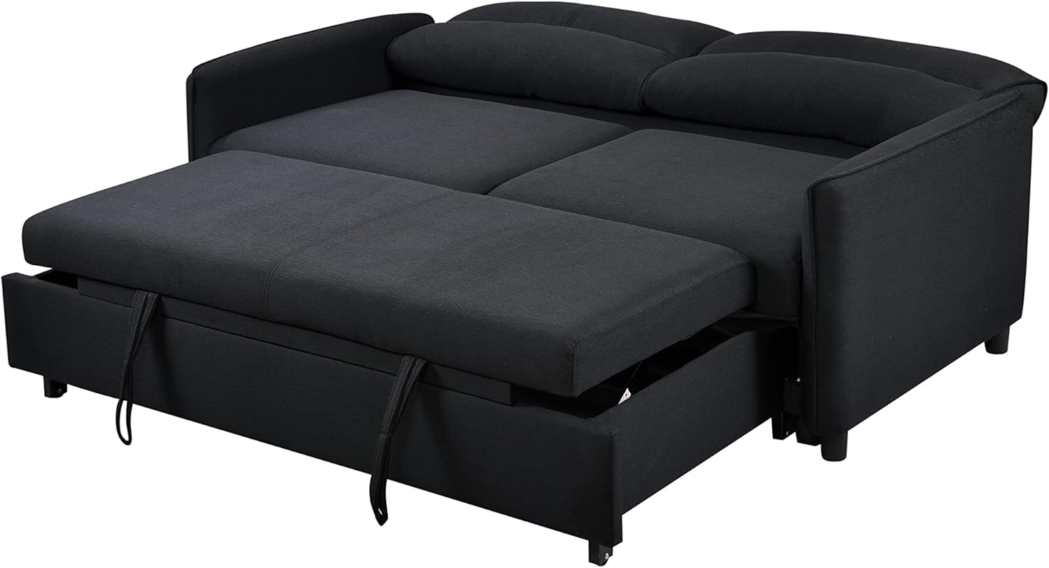 Eafurn Sofá biplaza futón con cama extraíble, tapizado 3 en 1, sofá cama convertible reclinable con respaldo ajustable, sofá cama Sofacama, tamaño