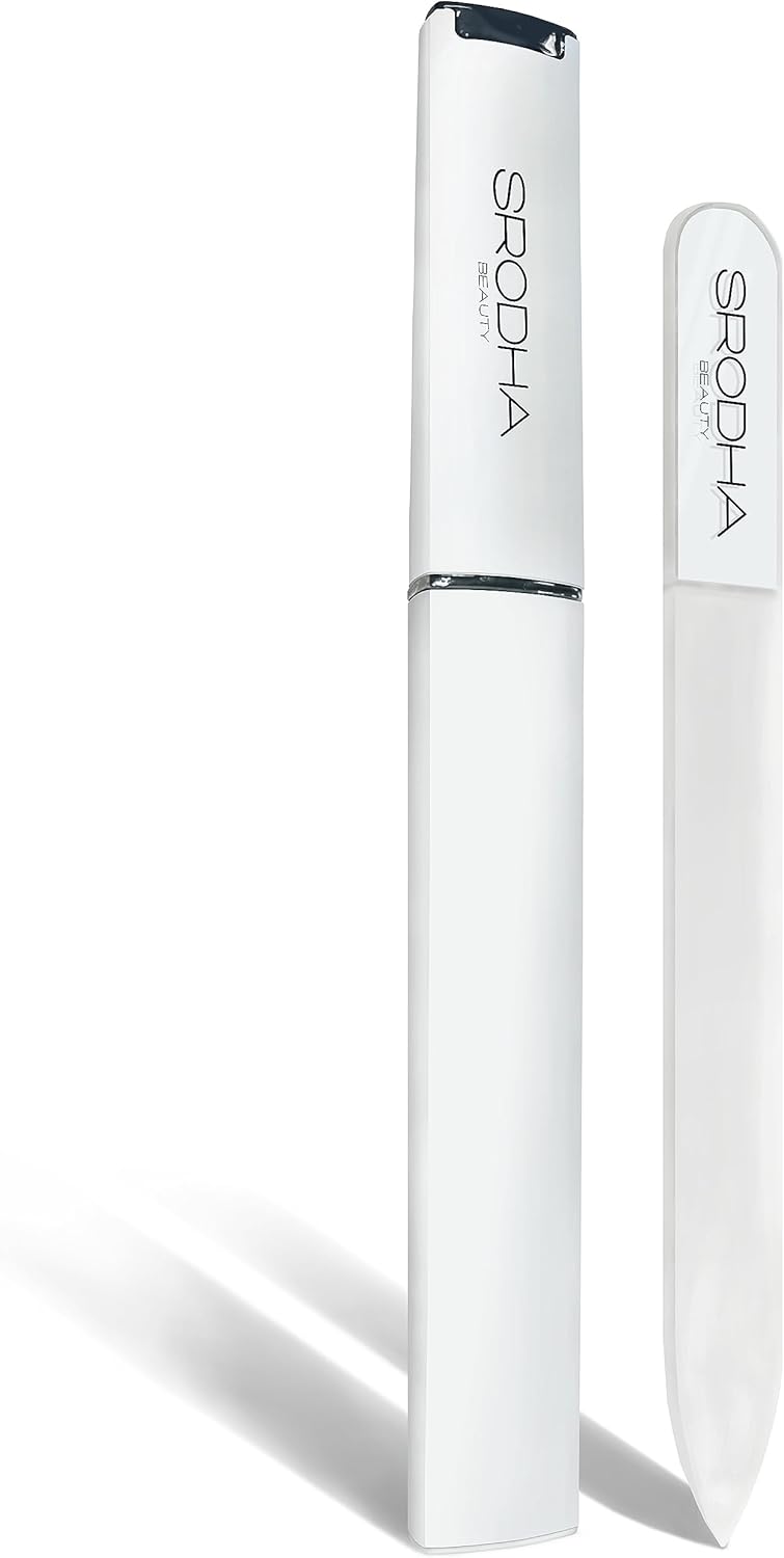SRODHA Beauty – Lima de uñas de cristal  Kit de preparación profesional de 3 piezas  Para fortalecer y dar forma a uñas naturales, gel y acrílico