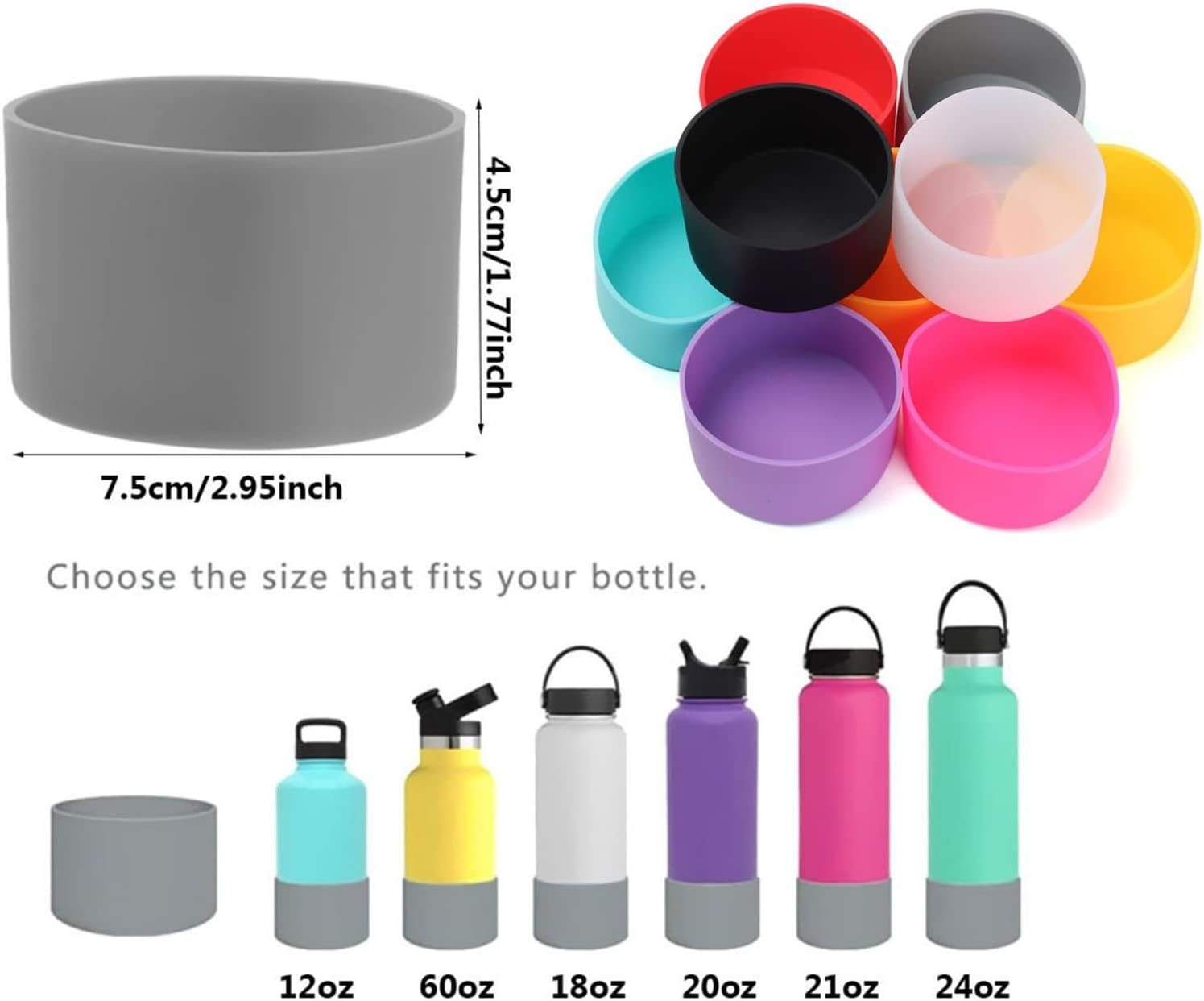 2 fundas protectoras de silicona para Stanley Quencher Adventure de 40 onzas y Stanley IceFlow de 20 onzas y 30 onzas, funda protectora reutilizable