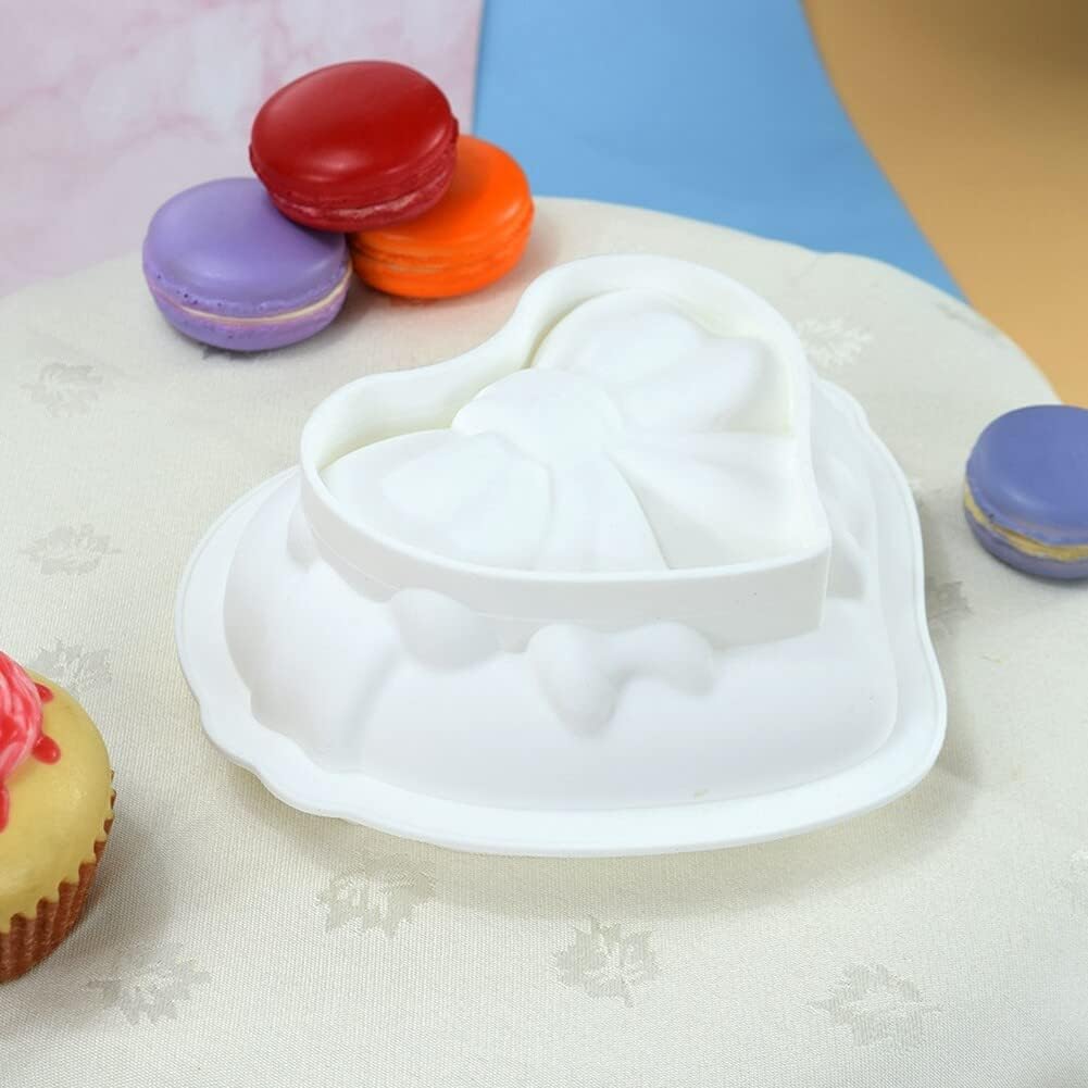 Moldes de silicona 3D para chocolate, molde para pastel de mousse, molde 3D con forma de corazón de silicona, suministros para hacer postres para