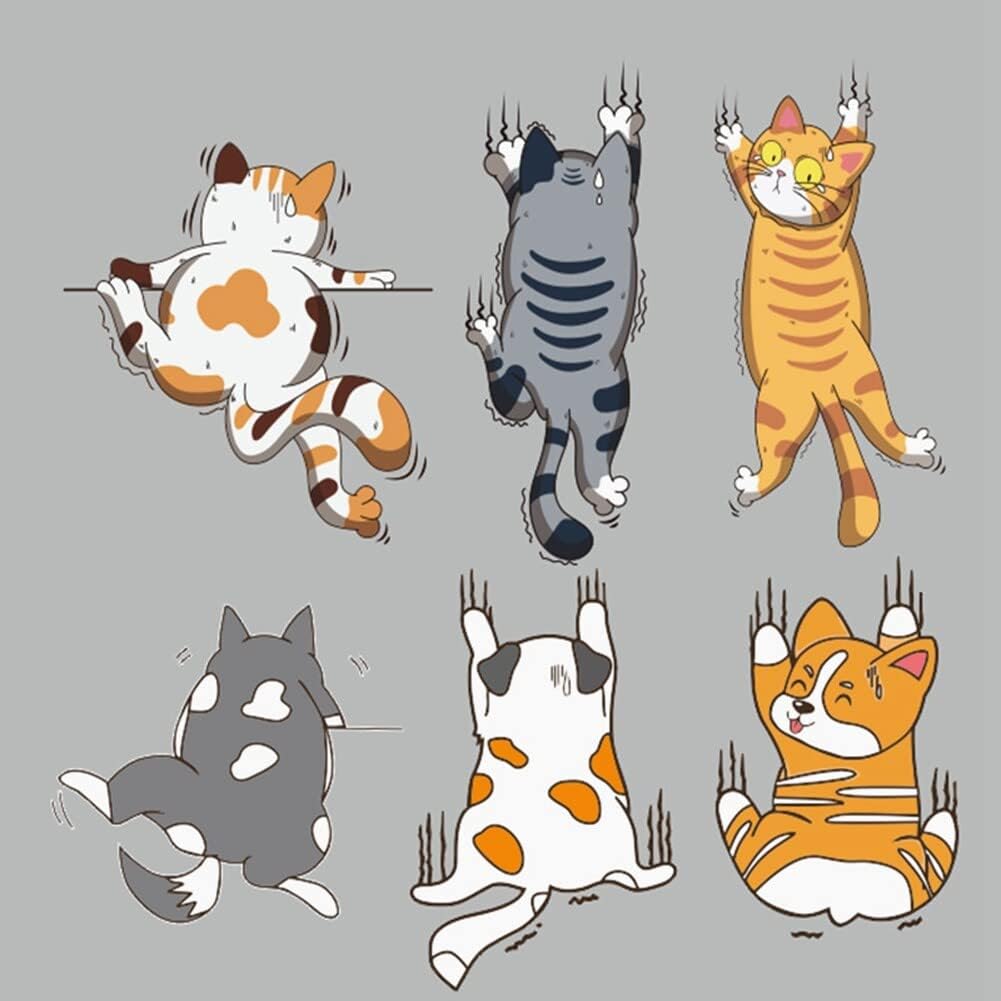 Calcomanía de dibujos animados de gato lindo para automóvil, calcomanía de perro de dibujos animados, calcomanía de vinilo para coche, calcomanías