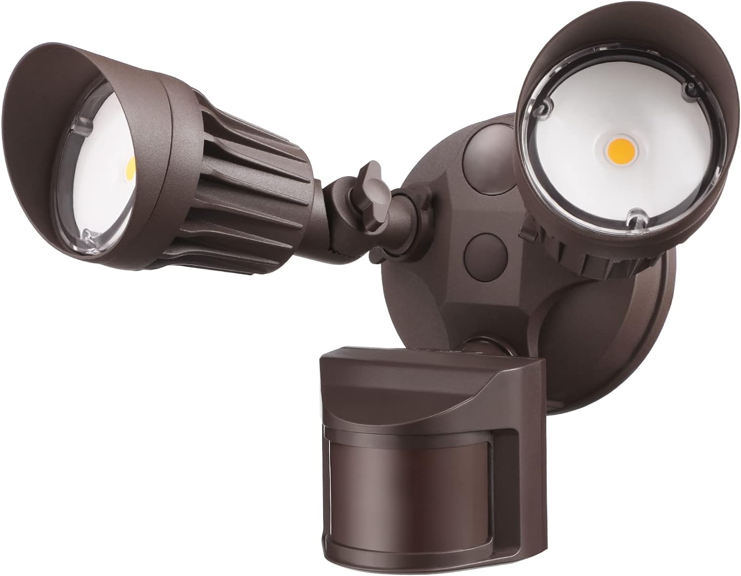 Luz de seguridad LED con sensor circular, 2 cabezales 20W3 cabezales 30W., LHSCT-20WRSS30-BRZ, 20.0watts, 120.00 volts