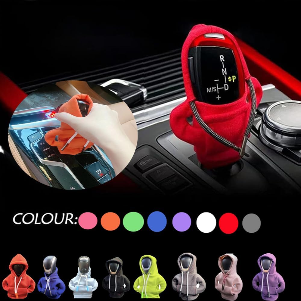 Funda para palanca de cambios de automóvil, suéter divertido con perilla de palanca de cambios, sudadera con capucha para decoración y protección de