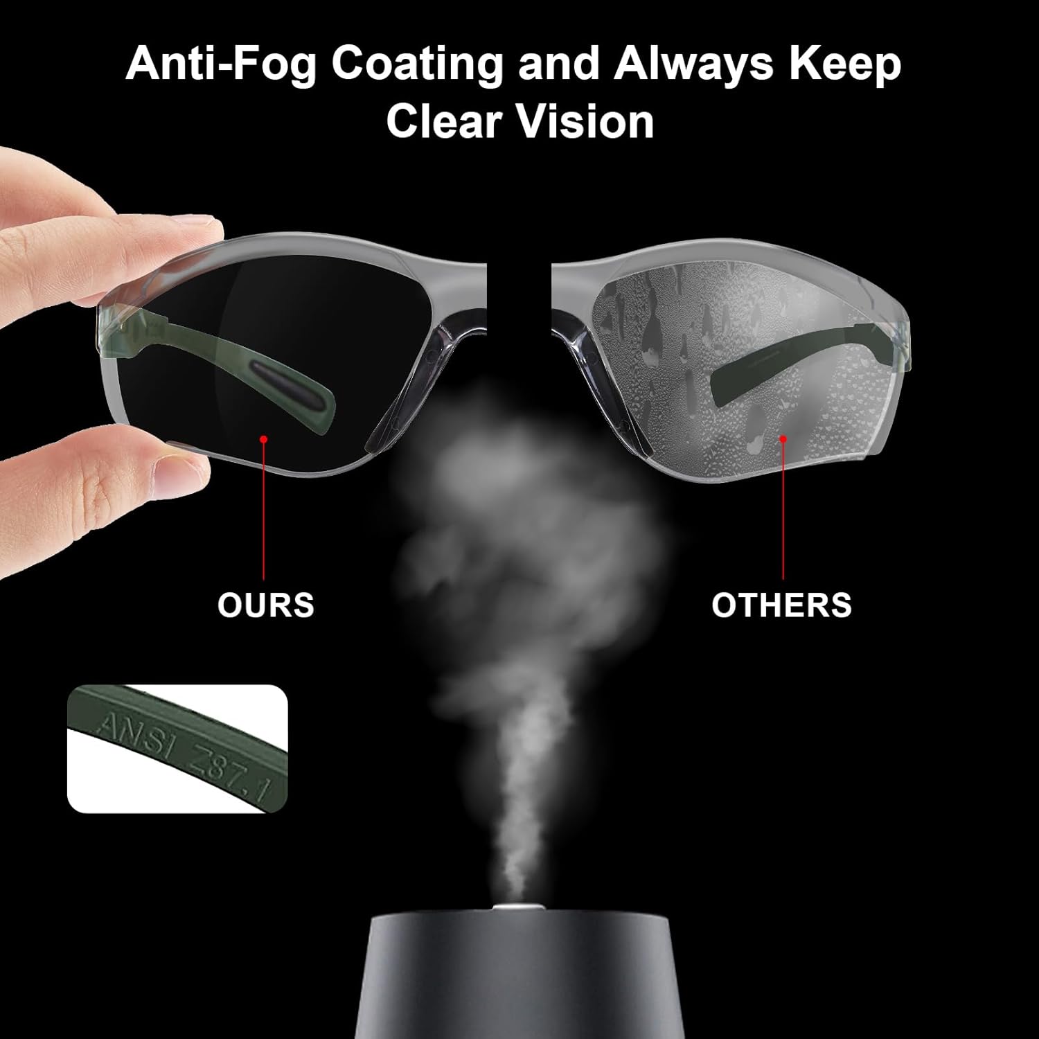 xaegistac Shooting Glasses Anti-fog Shooting Range Eye Protection, Adjustable Safety Glasses with Zipper Hard Case