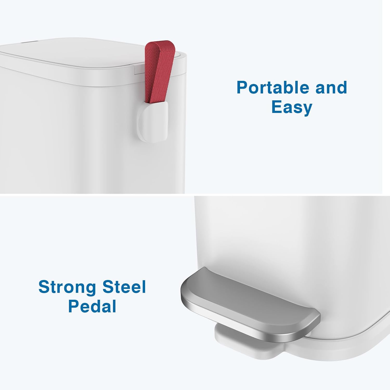 Cubo de basura pequeño para baño con tapa de cierre suave, cubo de basura de acero inoxidable con cubo interior extraíble, cubo de basura Peadl de 5