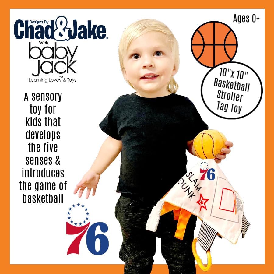 Philadelphia 76ers – Juguete de etiqueta para bebé, baloncesto de la NBA, juguetes sensoriales arrugados para bebés, suave y seguro, juguete ideal