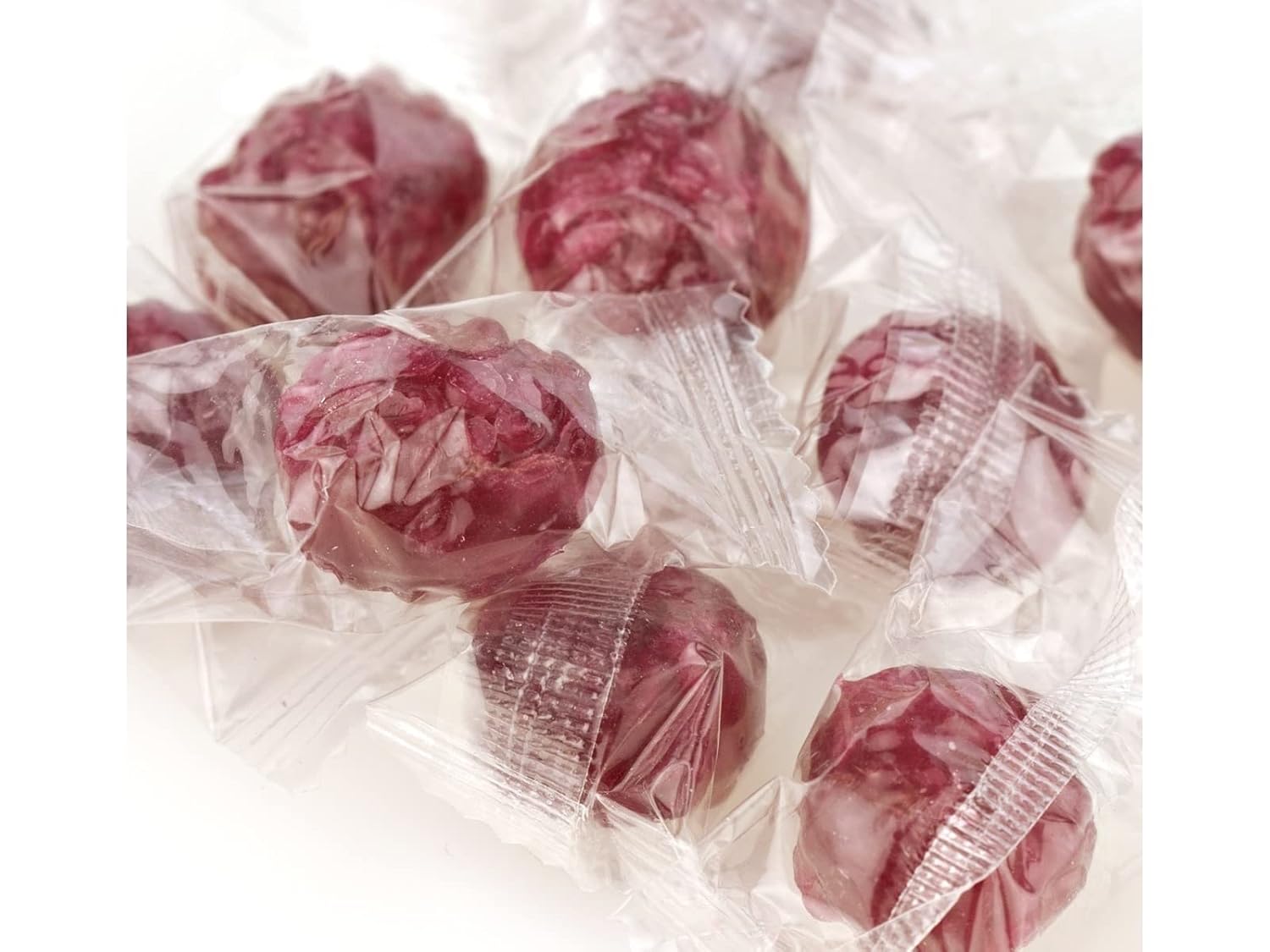 Caramelos rellenos de frambuesa envueltos, 3 libras a granel, rojo