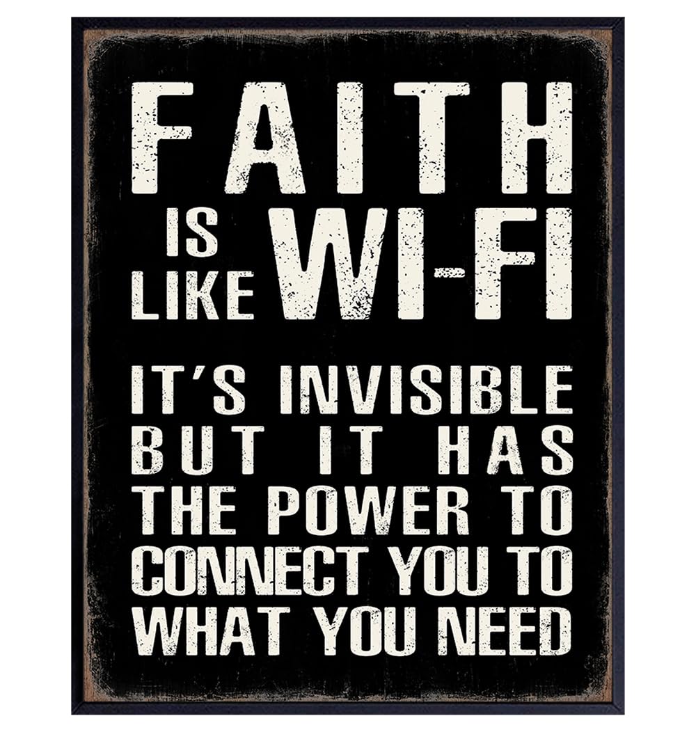 Religious Home Decor LARGE 11×14 – Inspiration Bible Verse Artwork – Religious Wall Decor for Men – Motivation Quotes – positive affirmation – Faith