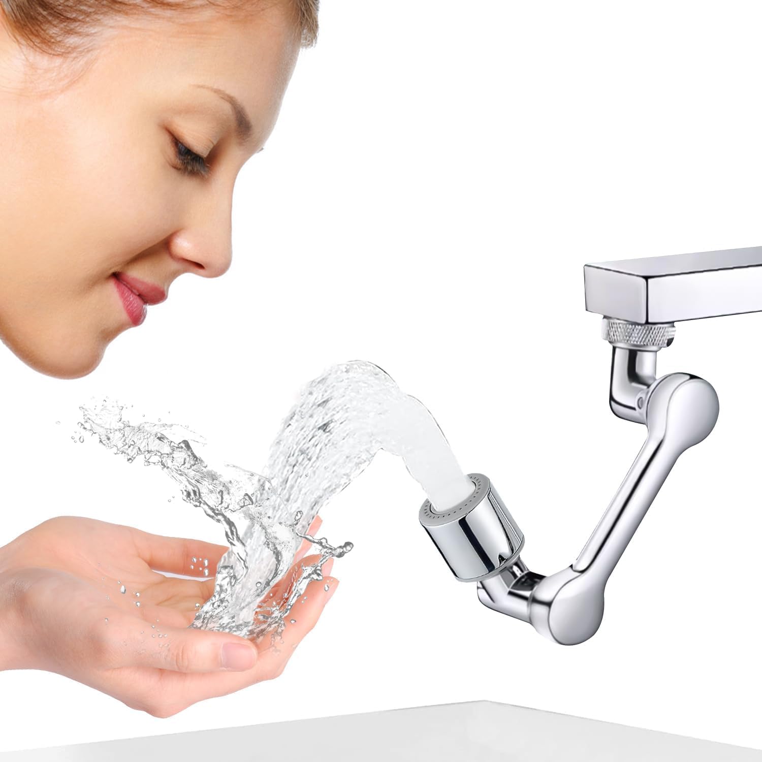 Swiel – Extensor de grifo de 1080, aireador universal de grifo, fregadero de cocina y baño, accesorio giratorio de 360, 2 modos de salpicaduras para