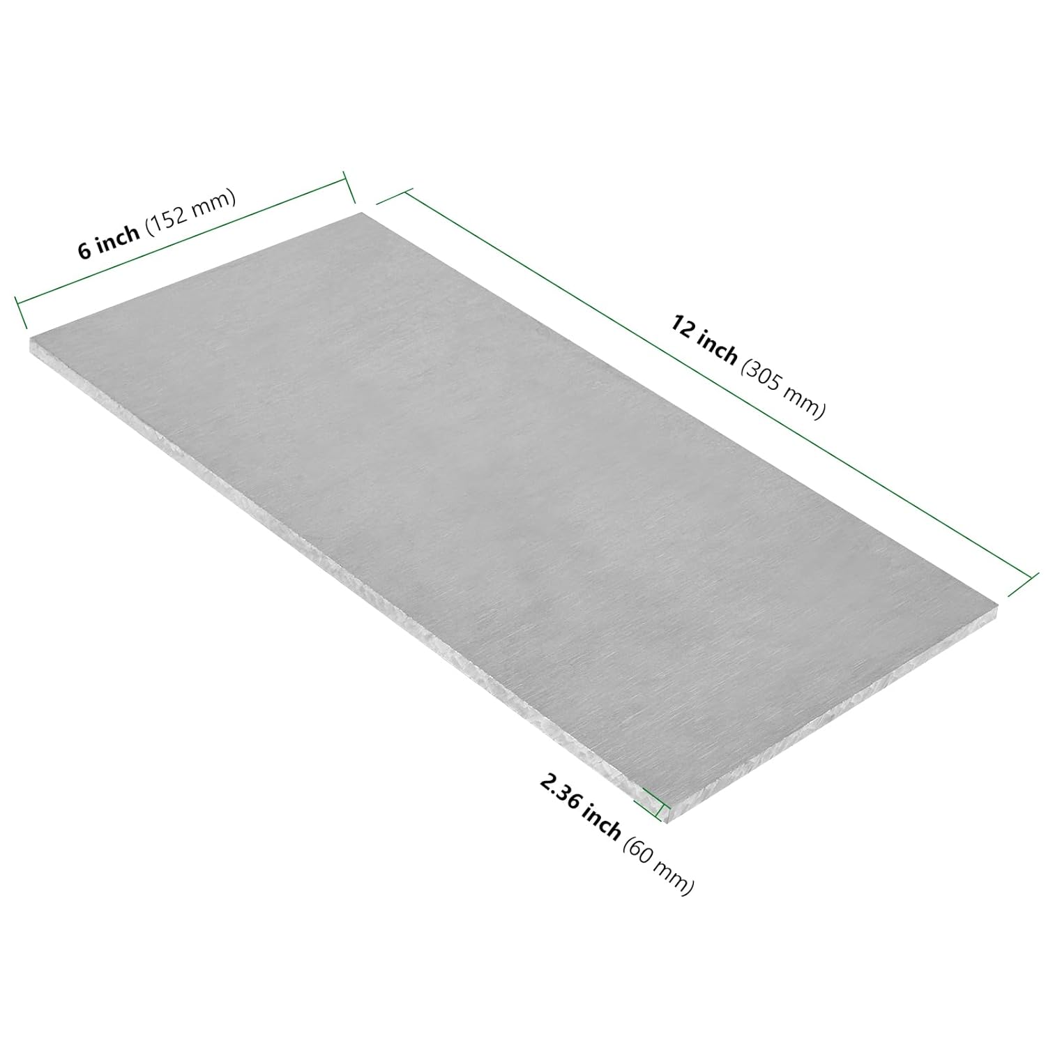 3 placas de aluminio de 6 x 12 x 14 pulgadas, placa de metal plana, chapa de aluminio 6061 con película protectora, hoja rectangular de aluminio