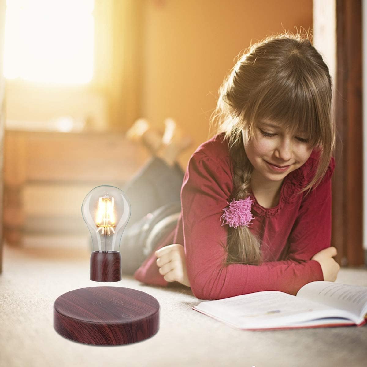 UVEHAS Bombilla de levitación magnética, lámpara LED de levitación magnética con control táctil, bombilla giratoria flotante, luces nocturnas,