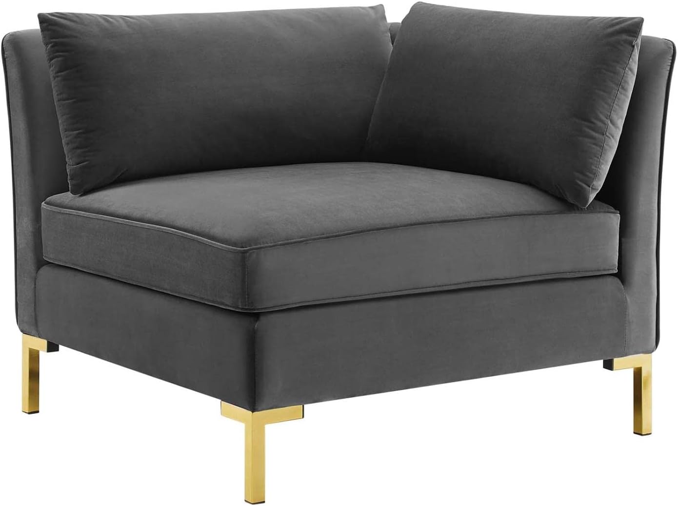 Modway Ardent Performance – Sofá biplaza de terciopelo, color gris