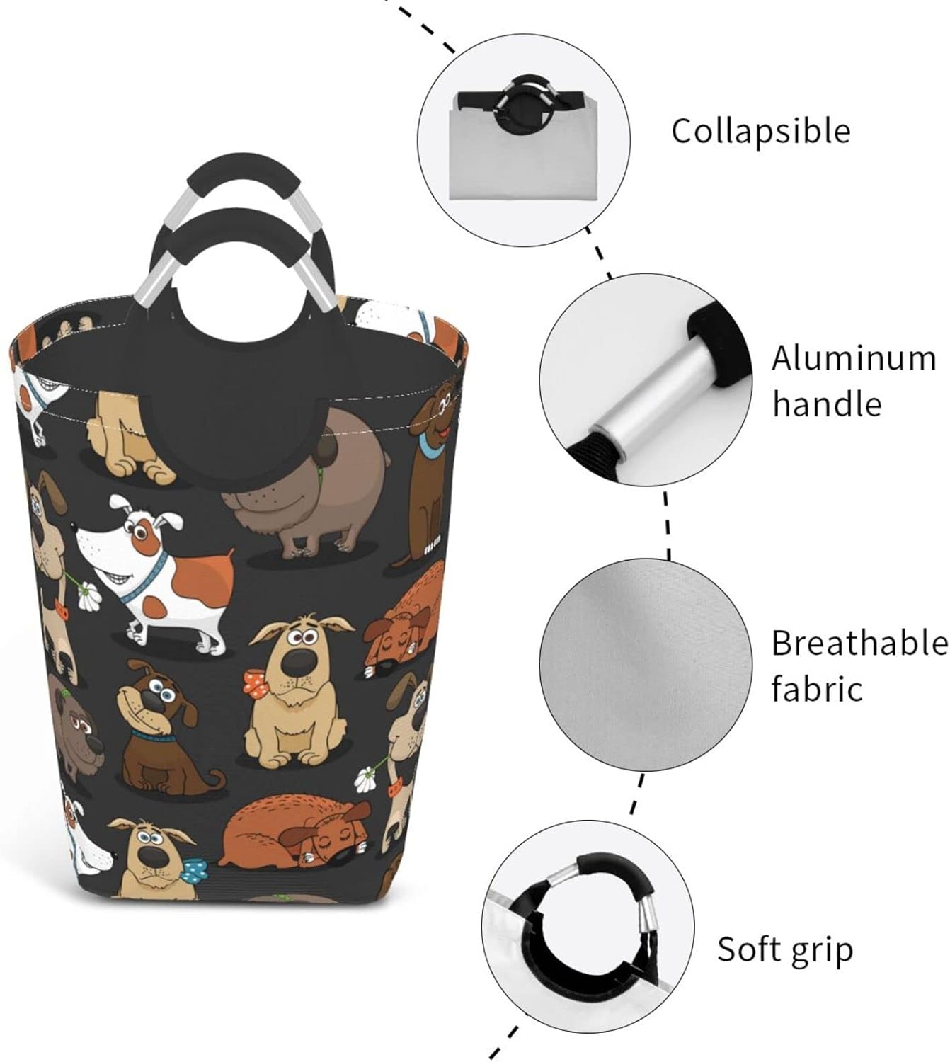 Bukoigo Cesto de ropa sucia grande para perro, impermeable, duradero, cesta de almacenamiento de ropa sucia, bolsa de lavado para mascotas para el