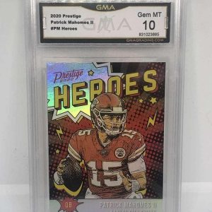 2020 Prestige Heroes #PM Patrick Mahomes II Kansas City Chiefs GEM MINT GMA 10 Serial Number May Vary Official NFL Trading Card by Panini America 2020 Prestige Heroes #PM Patrick Mahomes II Kansas City Chiefs GEM MINT GMA 10 Serial Number May Vary Official NFL Trading Card by Panini America