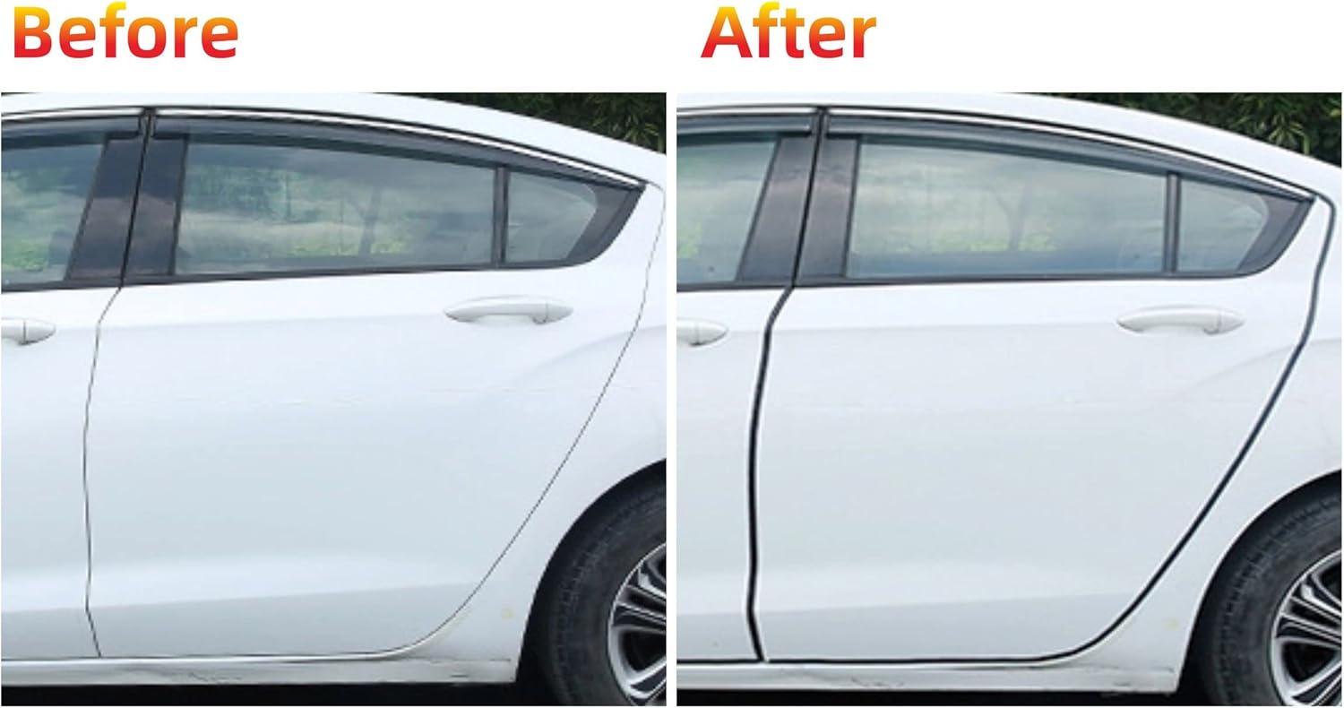 Shine & Bright Auto Protectores de borde de puerta de automóvil de 12 pies en forma de U, tira de borde con material de PVC y clips de metal, ajuste