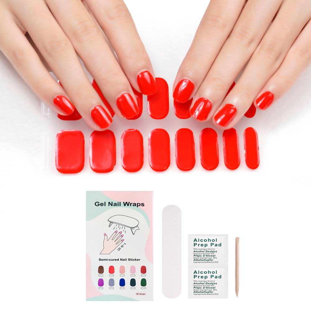 Gellae – Calcomanías de uñas de gel semicuradas, kit de calcomanías de uñas de gel gellea con luz UV, calcomanías de uñas de gel para arte de uñas,
