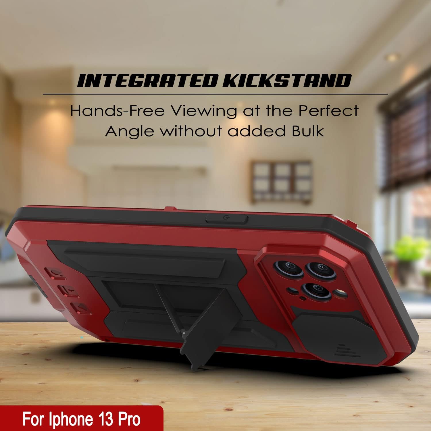 PunkCase Funda de metal para iPhone 13 Pro 2.0  Cubierta de armadura resistente  Diseño de aluminio y TPU de cuerpo completo con protector de