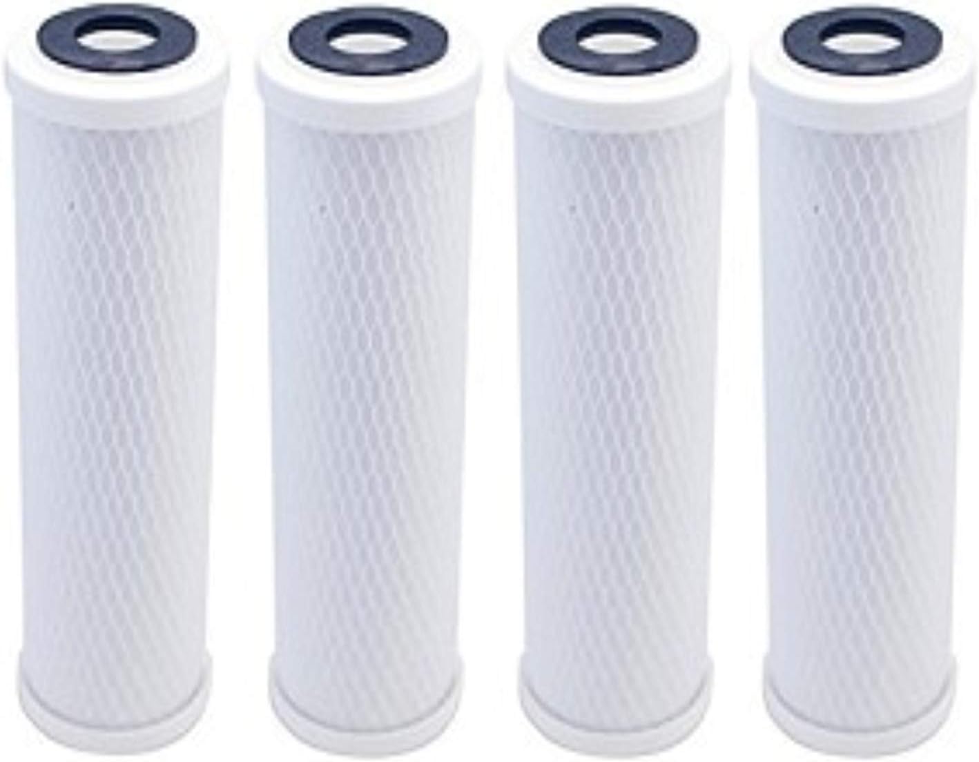 Paquete de 4 filtros de repuesto para filtro de carbón activado Flow Pur POE12GHGACB, filtro universal de 10 pulgadas compatible con el sistema de