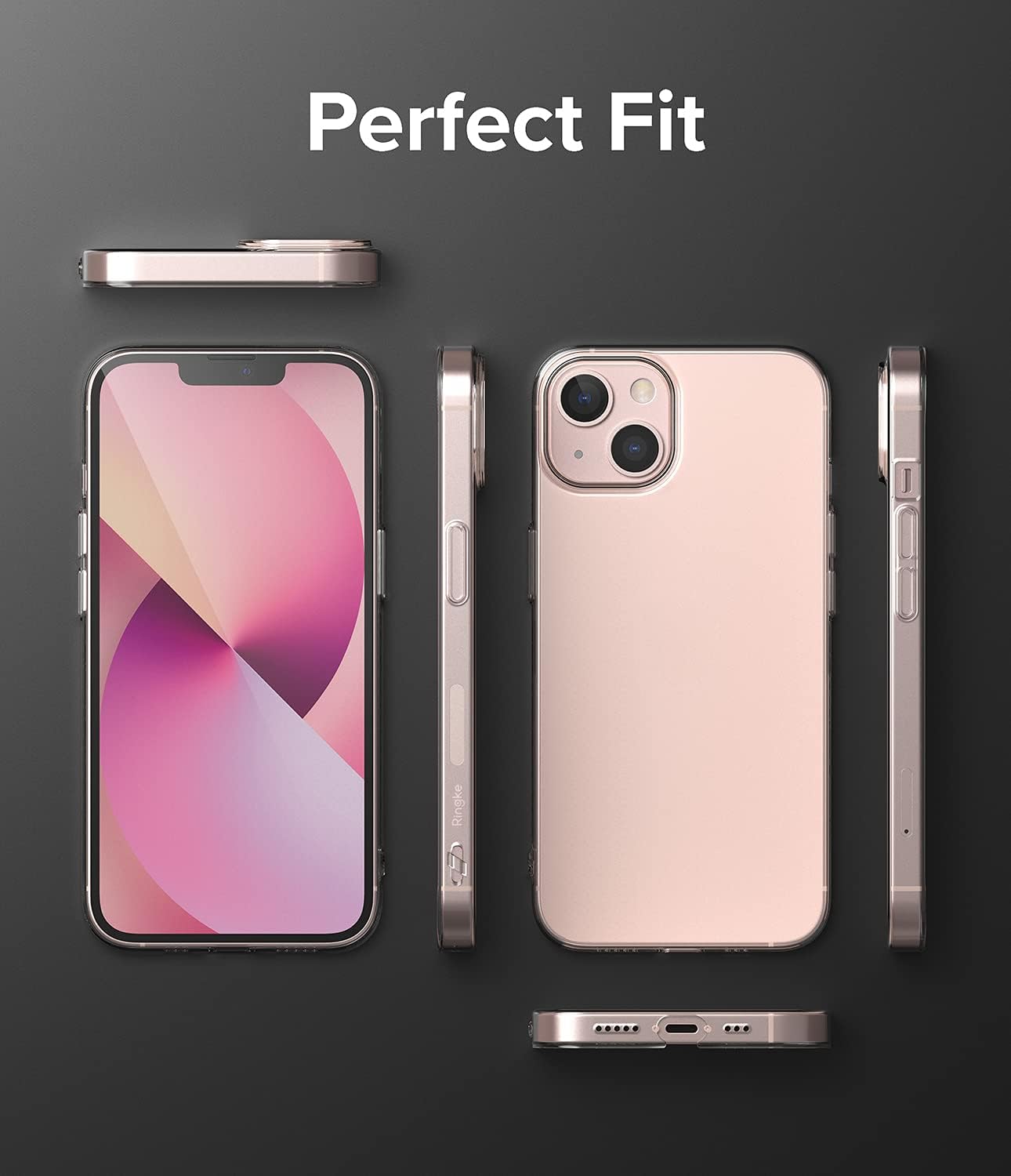 Ringke Compatible con iPhone 13, delgada, transparente, sin amarilleo, bisel elevado de policarbonato duro, revestimiento suave, cubierta para