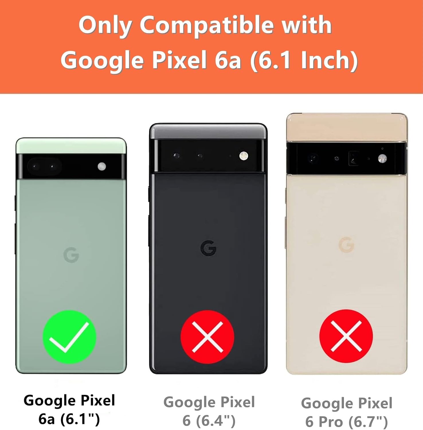 iCoverCase Funda tipo cartera para Google Pixel 6a con soporte para tarjetas, función atril, funda de piel sintética con cordón ajustable para